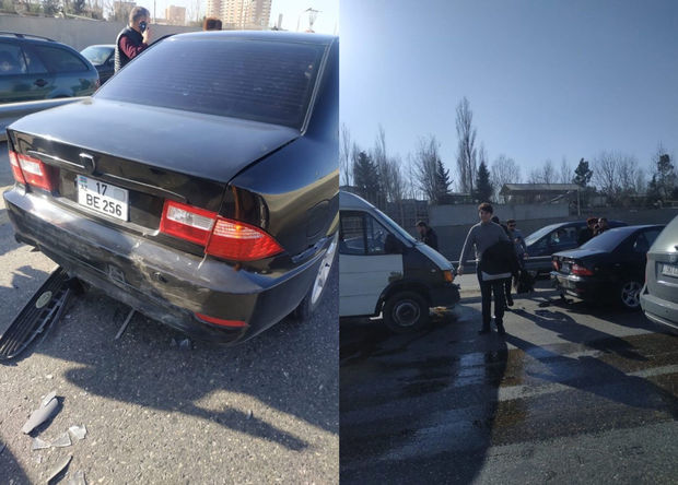 Bakı-Sumqayıt yolunda qəza: “Ford”la avtomobil toqquşdu – FOTO