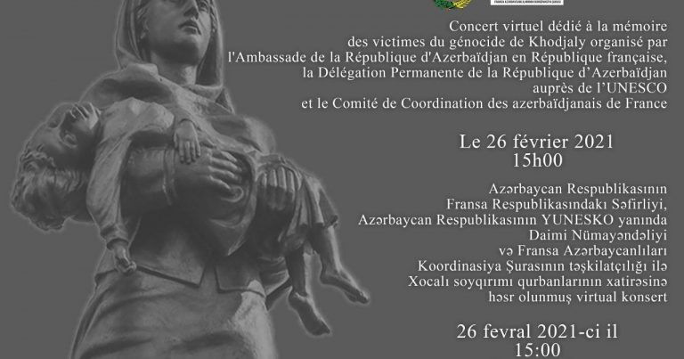 Parisdə Xocalı soyqırımı qurbanlarının xatirəsinə onlayn konsert təşkil edilib