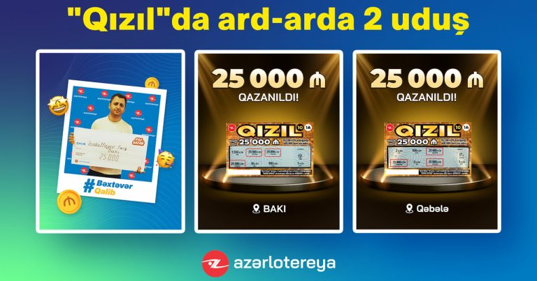 “Qızıl” ani lotereyasında 2 dəfə ardıcıl 25 000 manat qazanılıb